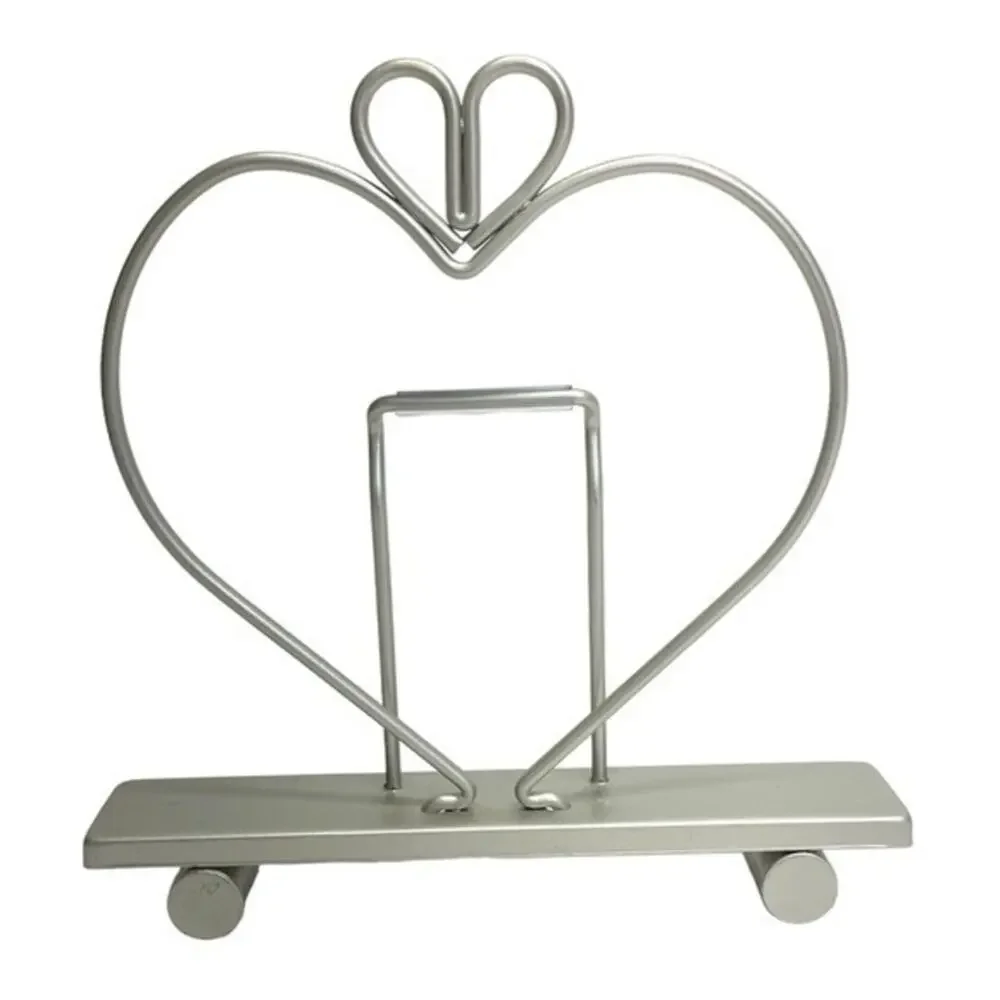 Metal Heart Photo Frame Holder Decor Accent Piece